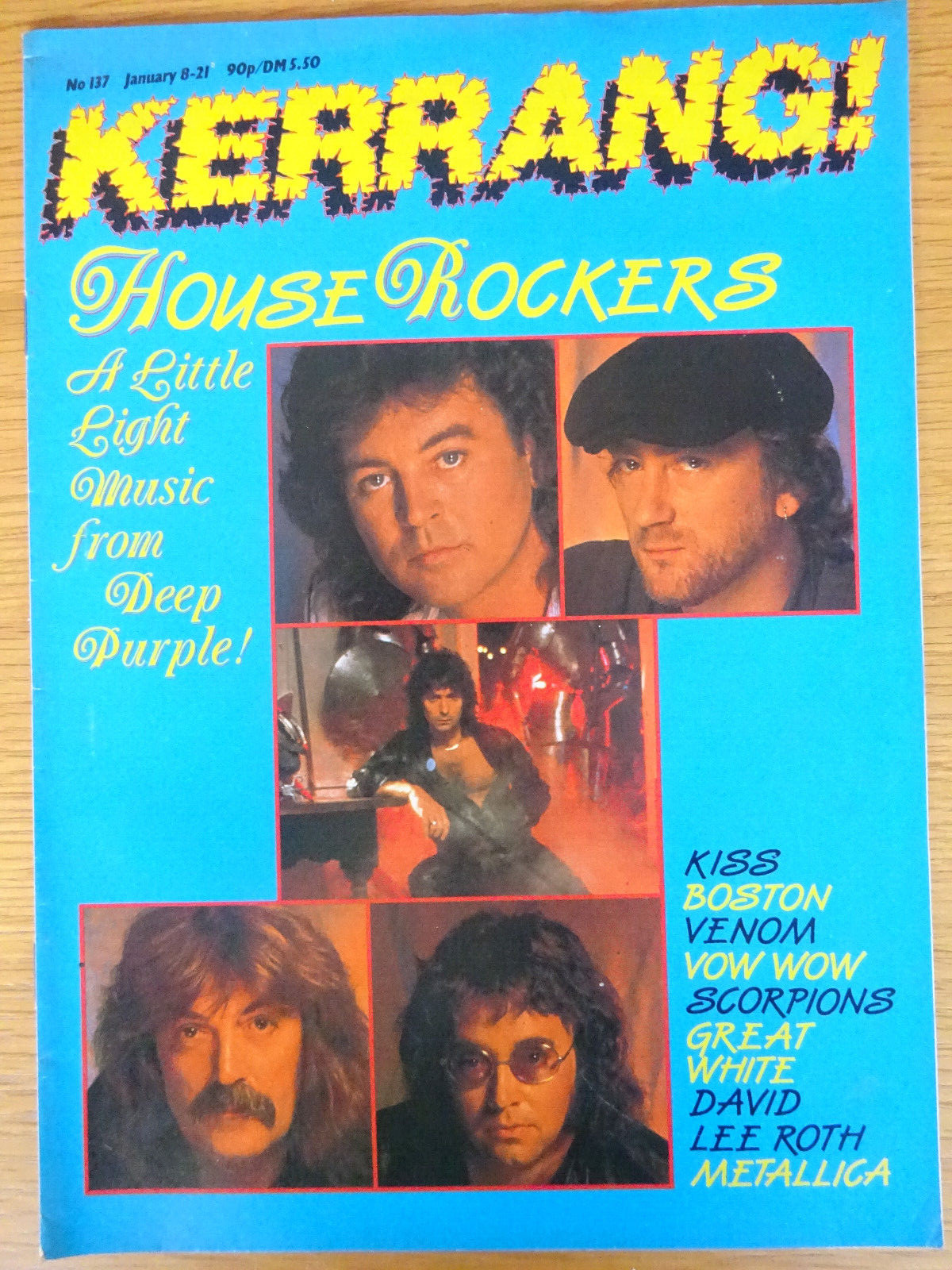 KERRANG ISSUE 137 DEEP PURPLE KISS METALLICA BOSTON VENOM SCORPIONS VOW WOW