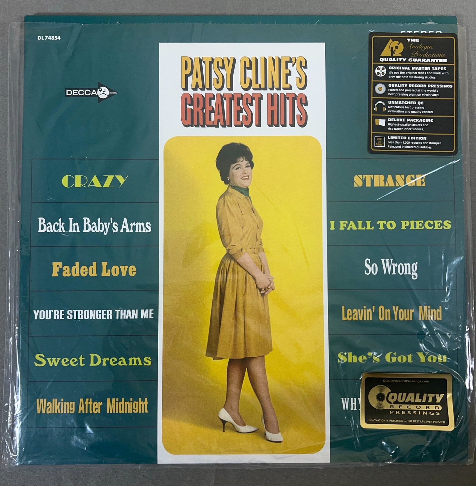 Patsy Cline Greatest Hits - 2-LP Analogue Productions APP-74854 NM Minty