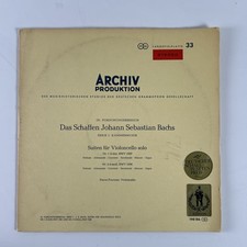 PIERRE FOURNIER - BACH Solo Cello Suites #1 & 2 - ARCHIV RED STEREO ST LP NmM picture