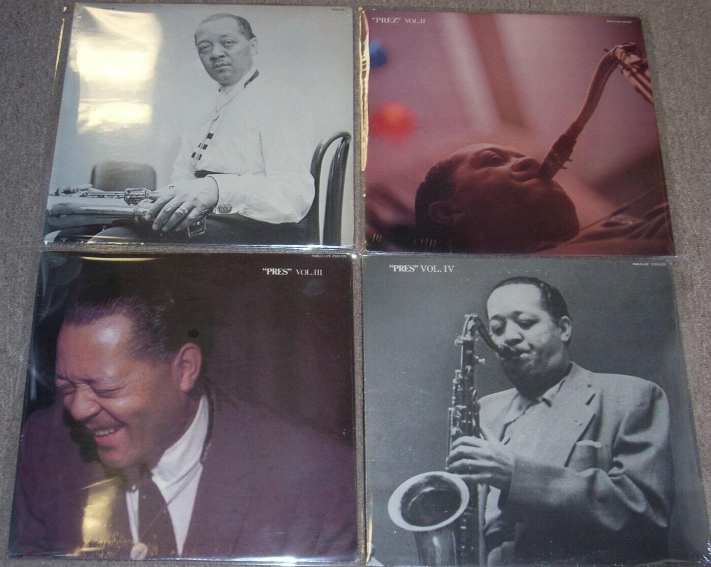 LESTER YOUNG pres vol 1,2,3,4 / washington dc 1956 ( jazz )  4 LP LOT - SEALED -