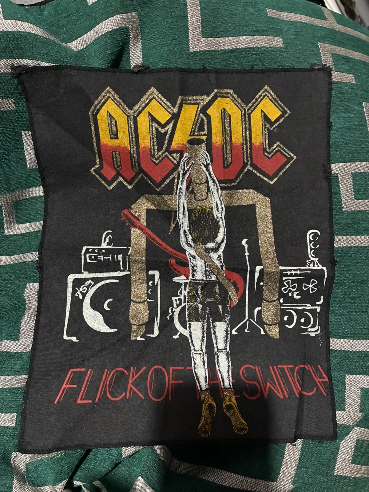 Vintage 1980s AC/DC Back Patch. Flick of the switch 