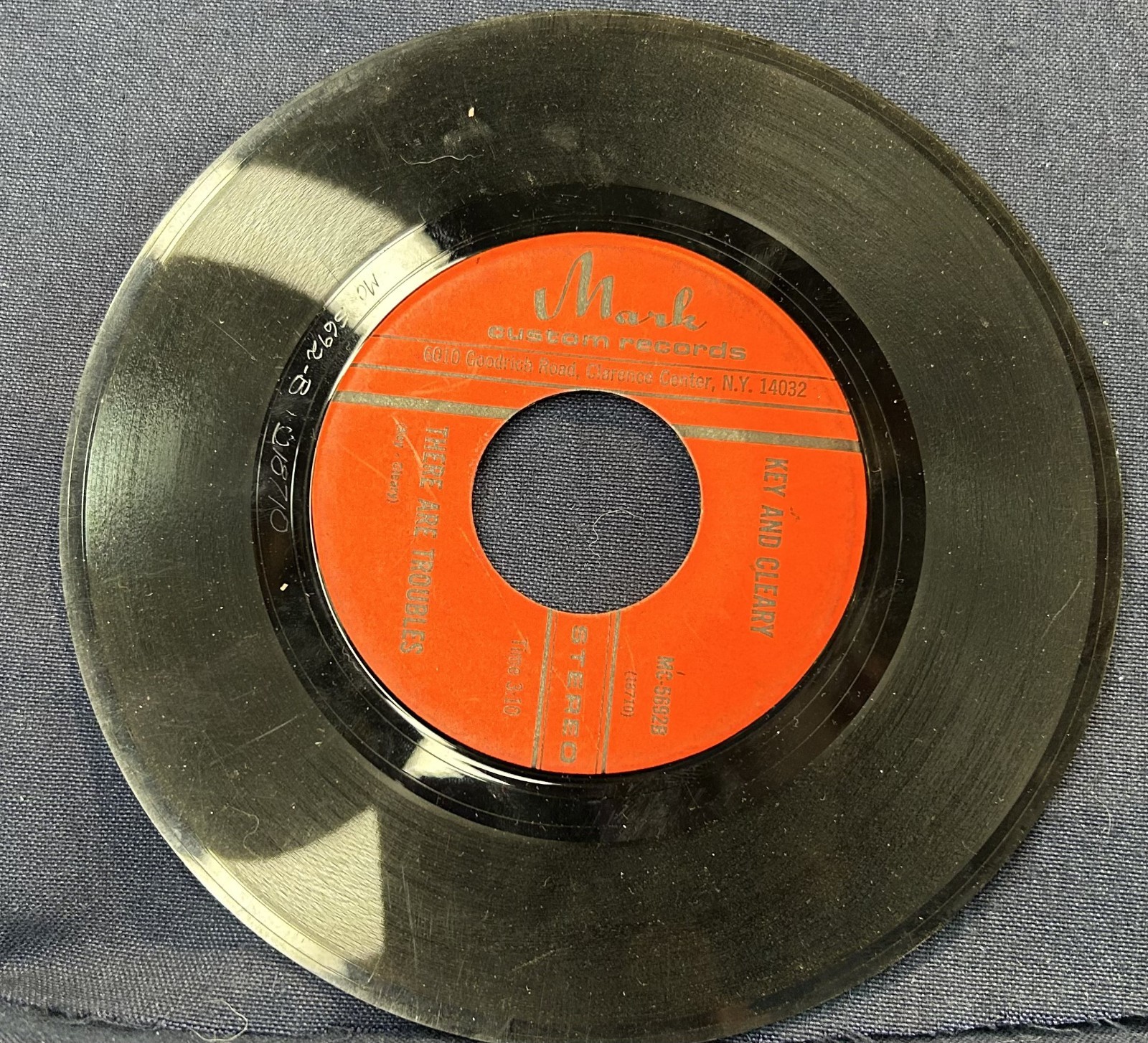 RARE Vinyl Record 45 RPM by Key and Cleary (Mark Custom Records MC-5692A) 1972 