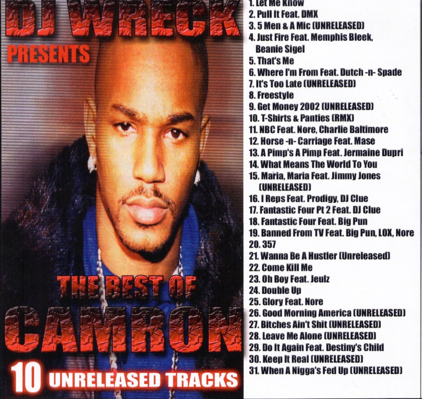 CAM'RON - THE BEST OF CAM'RON + 10 UNRELEASED TRACKS MIXTAPE MIX CD NYC