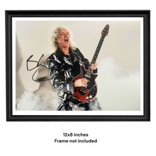 Brian May Hand Signed Queen 12x8 Iconic Photo Lead Guitarist COA & PSA Approved picture