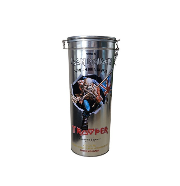 Iron Maiden Trooper Beer Tin Empty Gift Tin Metal Storage Collectible Man Cave