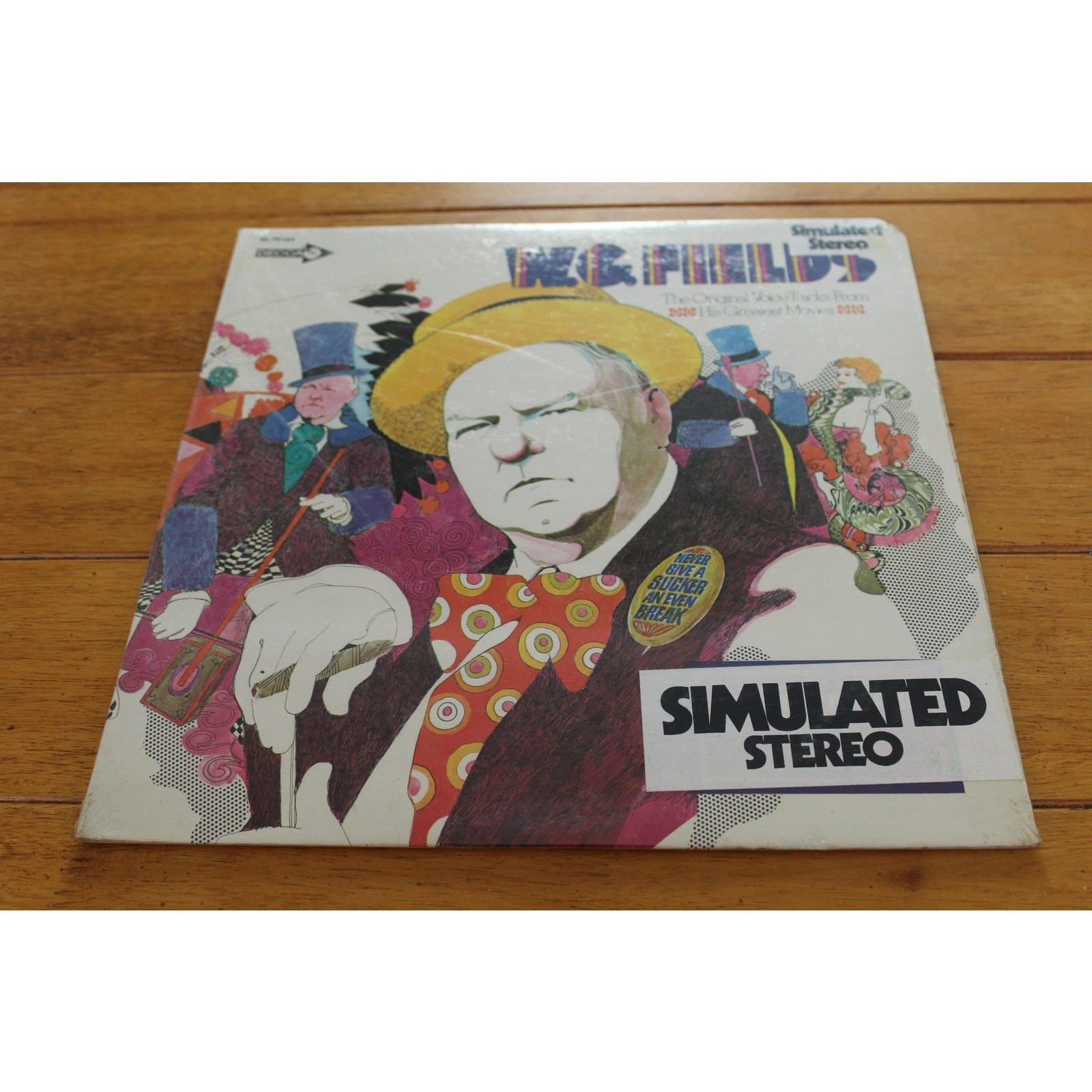 Vintage W.C. Fields Vinyl Record Simulated Stereo Comedy Album Decca Sealed