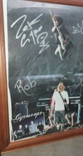 LARGE SIGNED GYROSCOPE FRAMED POSTER - AUTHENTIC WHOLE BAND AWESOME AUTOGRAPHS picture