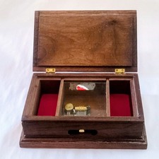 Vintage Reuge Sainte-Croix Swiss Music Box Braham's Lullaby Works Walnut  picture