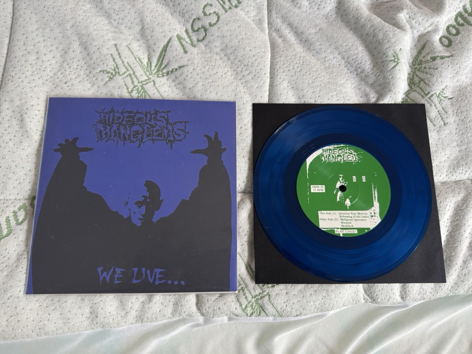 Hideous Mangleus - We Live… You Sleep 7” Blue Vinyl