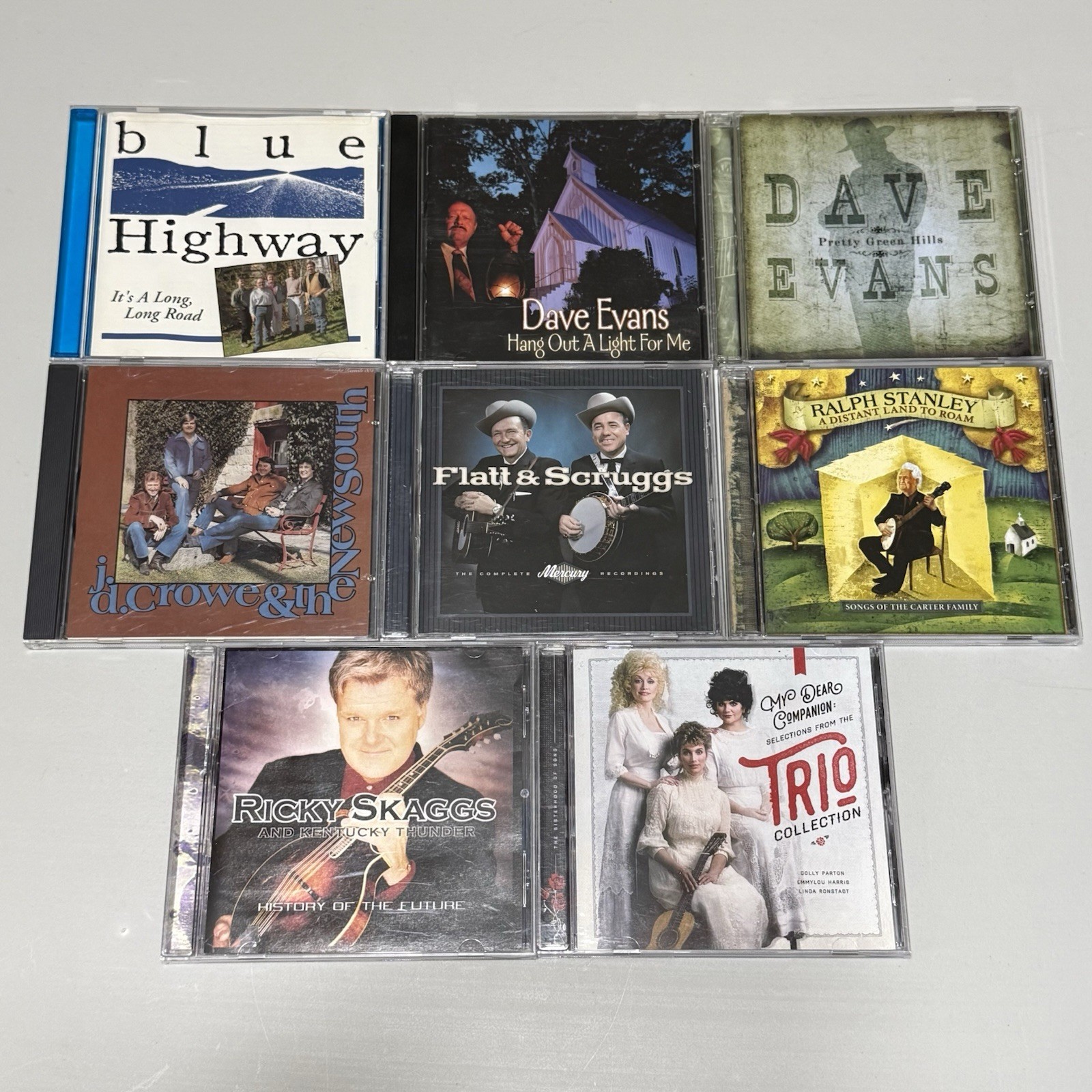 Bluegrass CD Lot of 8 - Stanley, Flatt Scruggs, Blue Highway, Crowe, Dave Evans