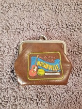 Vintage Music City USA Nashville Tennessee Brown Vinyl Change Purse picture