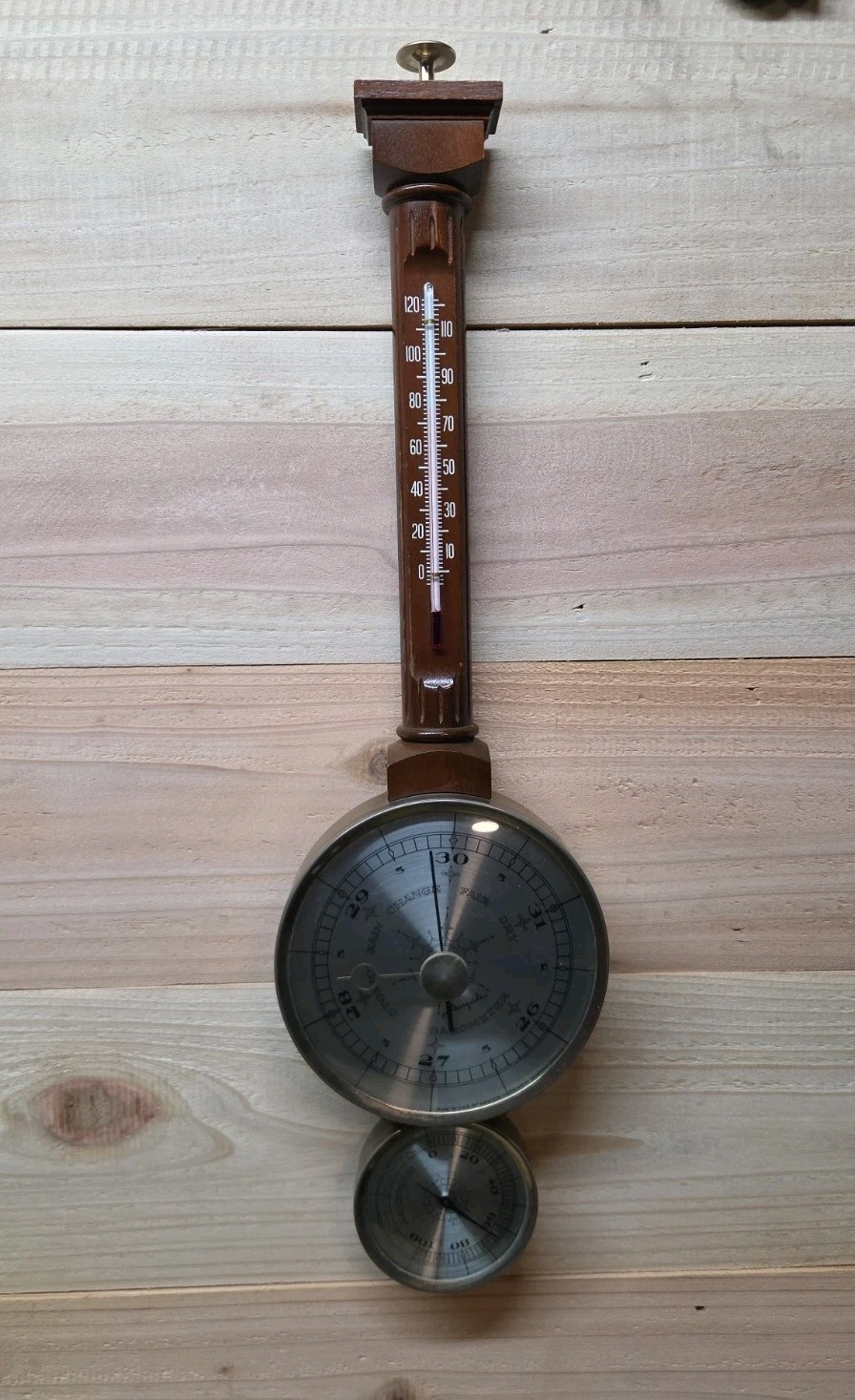 Vintage Airguide Banjo Style Weather Station Barometer Thermometer 20