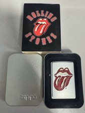 ZIPPO 2005 ROLLING STONES TONGUE EMBLEM SATIN CHROME LIGHTER IN BOX E350 picture