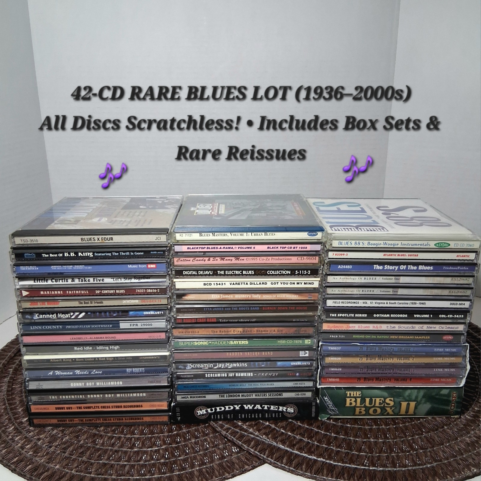 Rare Blues CD Lot 42 Pcs Linn County Screamin Jay Hawkins Varetta Dillard Box...