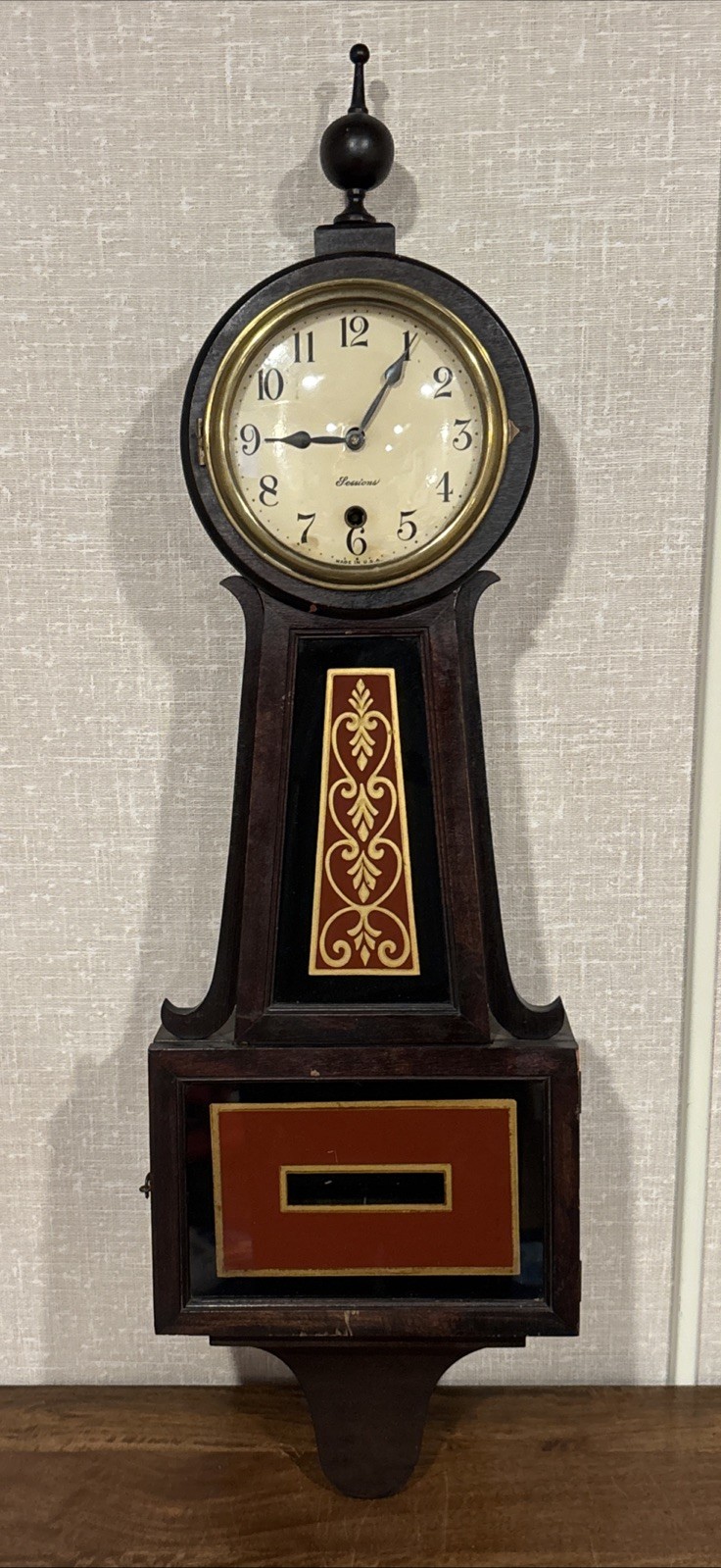 Vintage Sessions Clock Company Revere Model Banjo Wall Clock - Runs