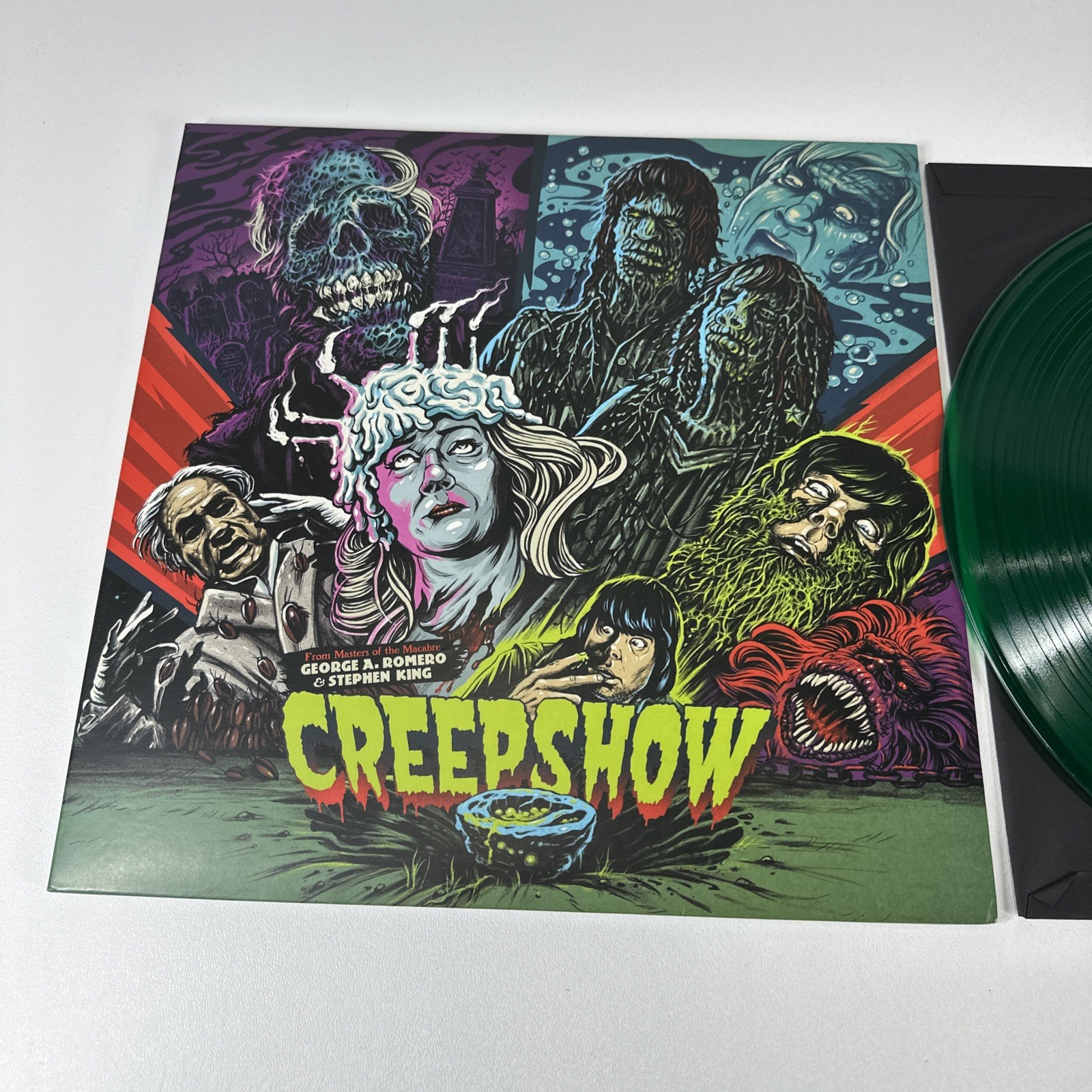 CREEPSHOW Original Movie Score OST Meteor Shit Green Vinyl LP Waxwork Records NM