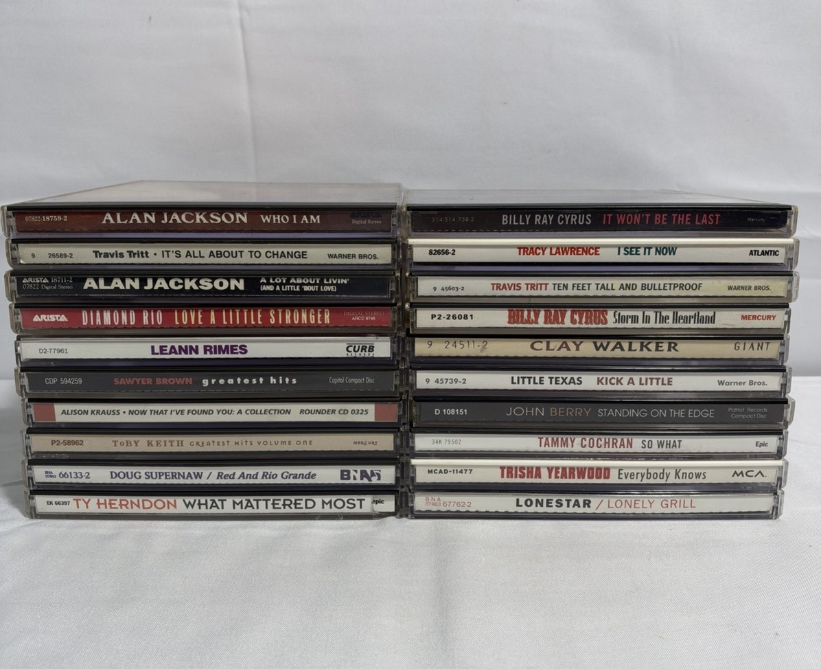 Country Music CDs Lot Of 20 Toby Keith Alan Jackson Travis Tritt Billy Ray&more