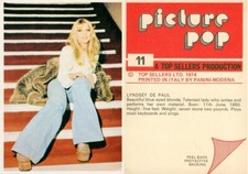 vintage 1974 Panini Picture Pop sticker - #11 Lynsey de Paul picture