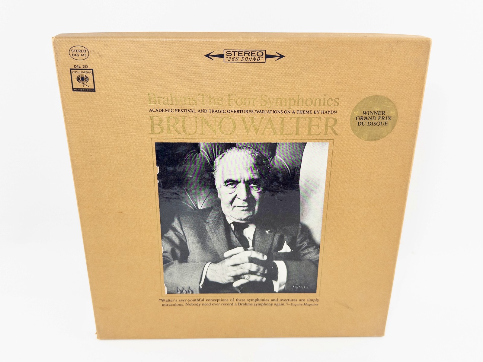 Bruno Walter Brahms The Four Symphonies 1962 Columbia D4L 252 4 LP Box Set, EX