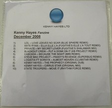 Rare Kenny Hayes Fanzine Promo CD December 2008 AATW Dance Trance DJ CD picture