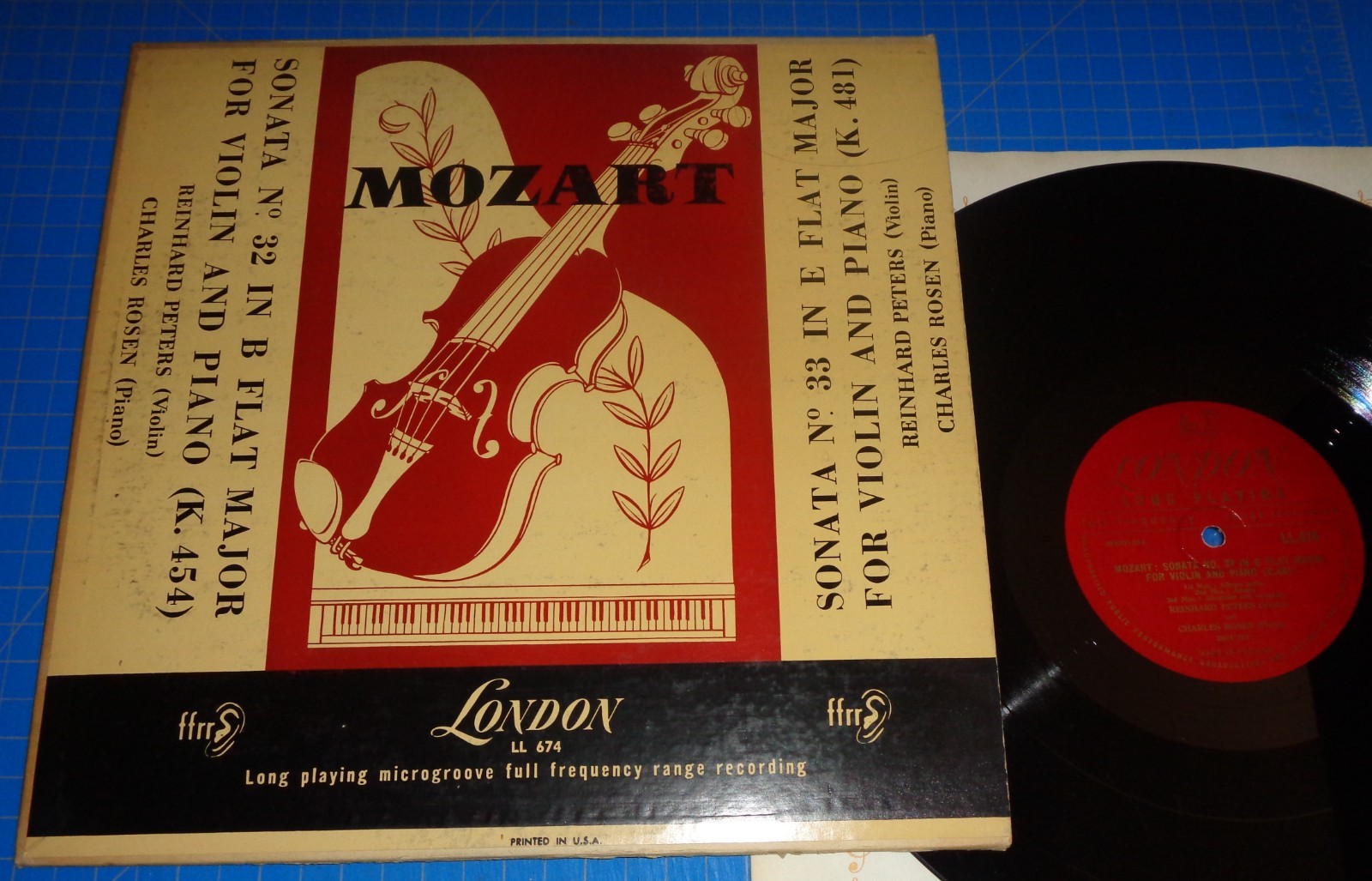 Reinhard Peters/Charles Rosen MOZART Violin Sonatas K.454 & K.481  London LL 674