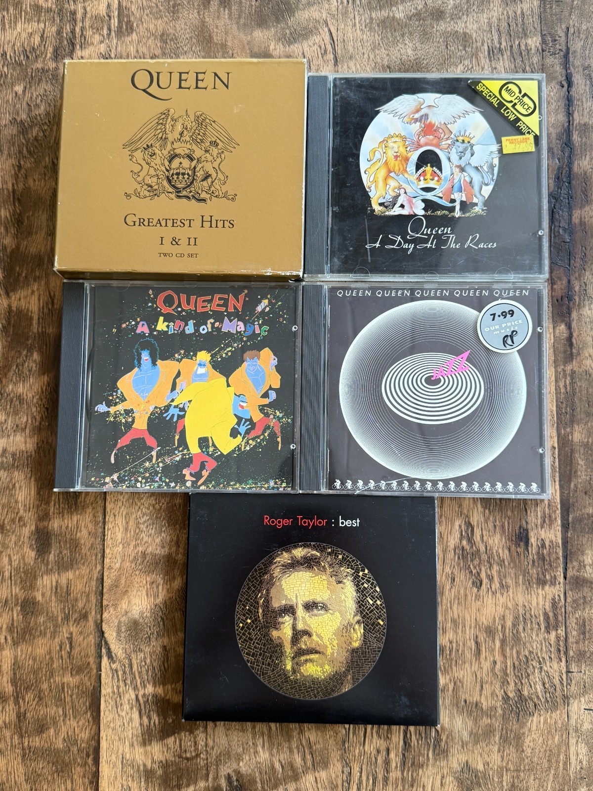 QUEEN + Roger Taylor 6 CD Lot Hits 1 & 2 Day At Races Jazz Kind Of Magic