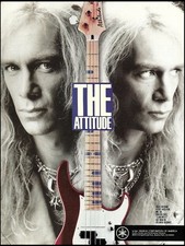 Billy Sheehan 1991 Yamaha Attitude Bass guitar advertisement 8 x 11 ad print picture