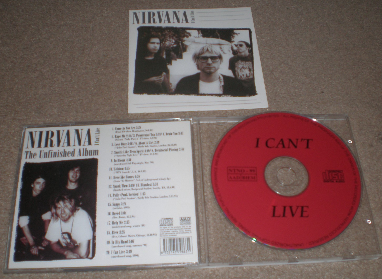 Nirvana CD I can\'t Live RARE Material 20 Tack Album
