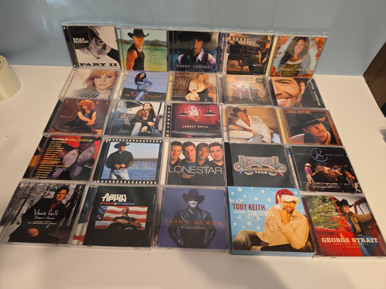 Vintage 1980s-2000s Country Music CDs lot of (25). Brooks, Chesney, Jackson Lot4