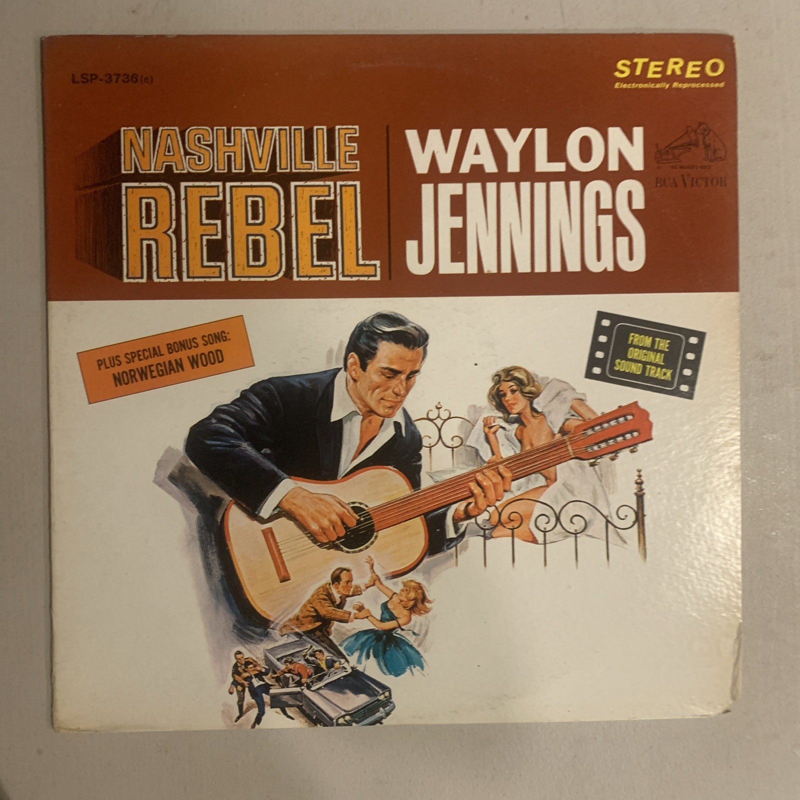 Waylon Jennings, LP, VG+, Nashville Rebel, LSP-3736 (Reissue)