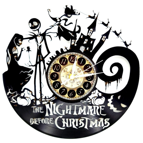 THE NIGHTMARE BEFORE CHRISTMAS | Vinyl Record Clock | Christmas Wall Art Gift
