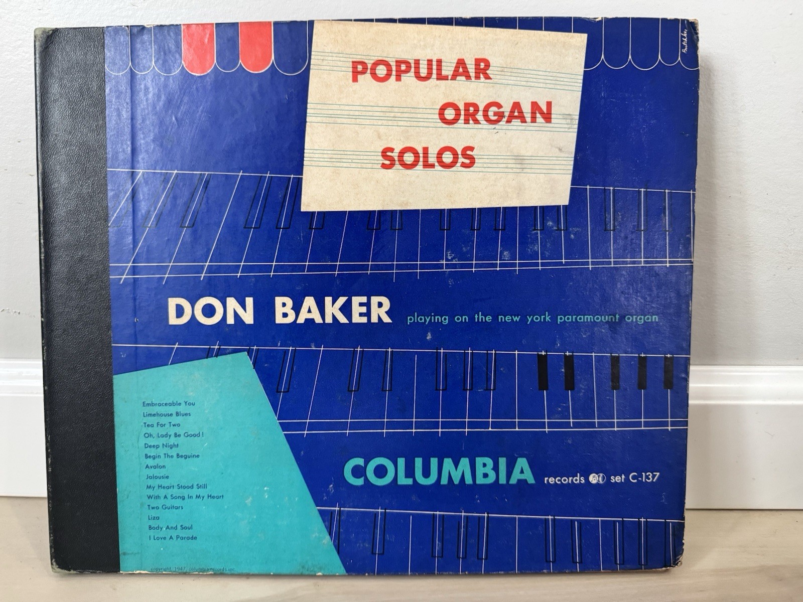 Don Baker Popular Organ Solos Columbia Instrumental Vinyl LP 1940s C137