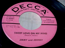JIMMY AND JOHNNY -ROCKABILLY PROMO-SWEET LOVE ON MY MIND -NM  VINYL & EX AUDIO picture