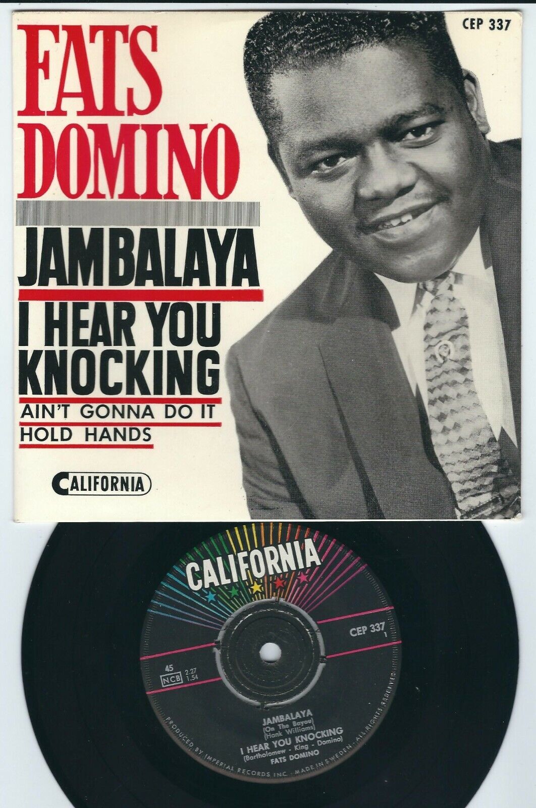R&B - Fats Domino CALIFORNIA CEP 337 Jambalaya / Ain't gonna do it +2 ♫ 1962