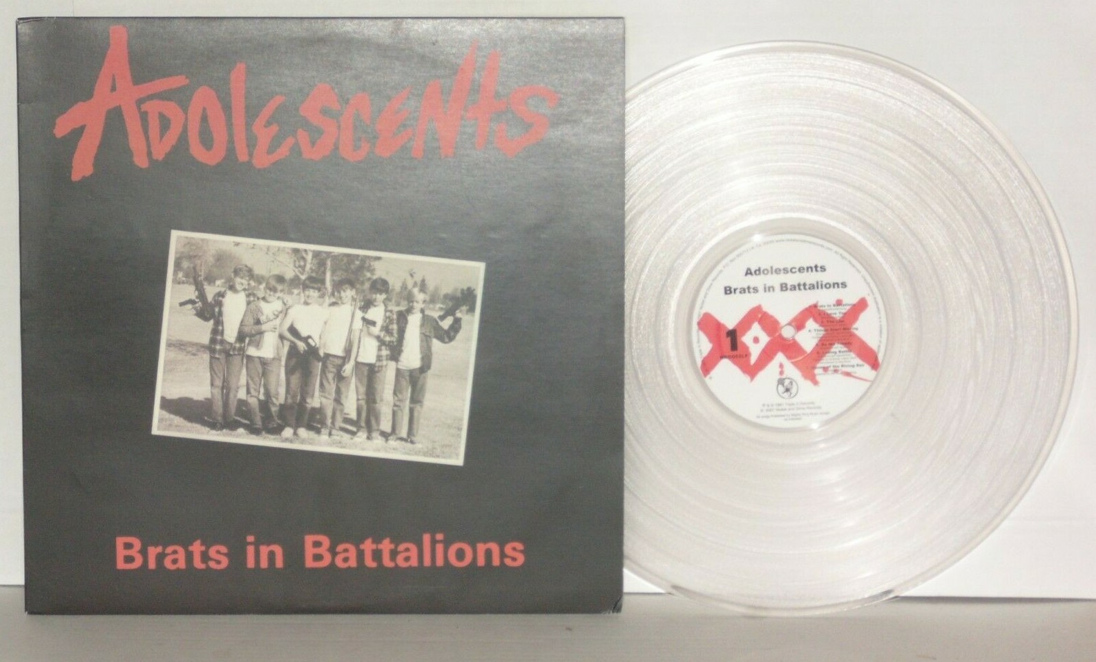 ADOLESCENTS Brats In Battalions Clear Vinyl LP VG+ 2007 500 Made Nickel Dime