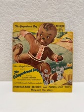 UNCUT Vtg 1949 The Gingerbread Boy Star-Bright Classics Record & Punch-Out book picture