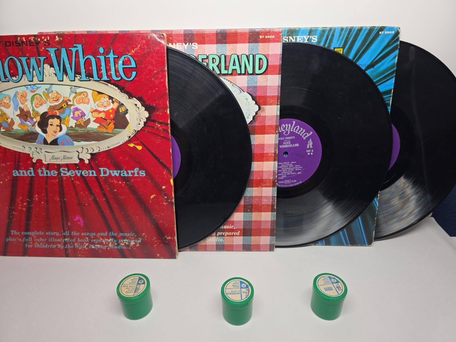 Vintage Walt Disney Vinyl LP Lot 3 Disneyland Story With 35mm films Rare Sets