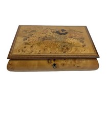 VTG Reuge  Swiss Music Box Floral Wood Come Back To Sorrento Works Rare No Key picture