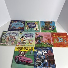 Vintage Disneyland Record and Book Lot of 9 Sleeping Beauty, Pinocchio & More picture