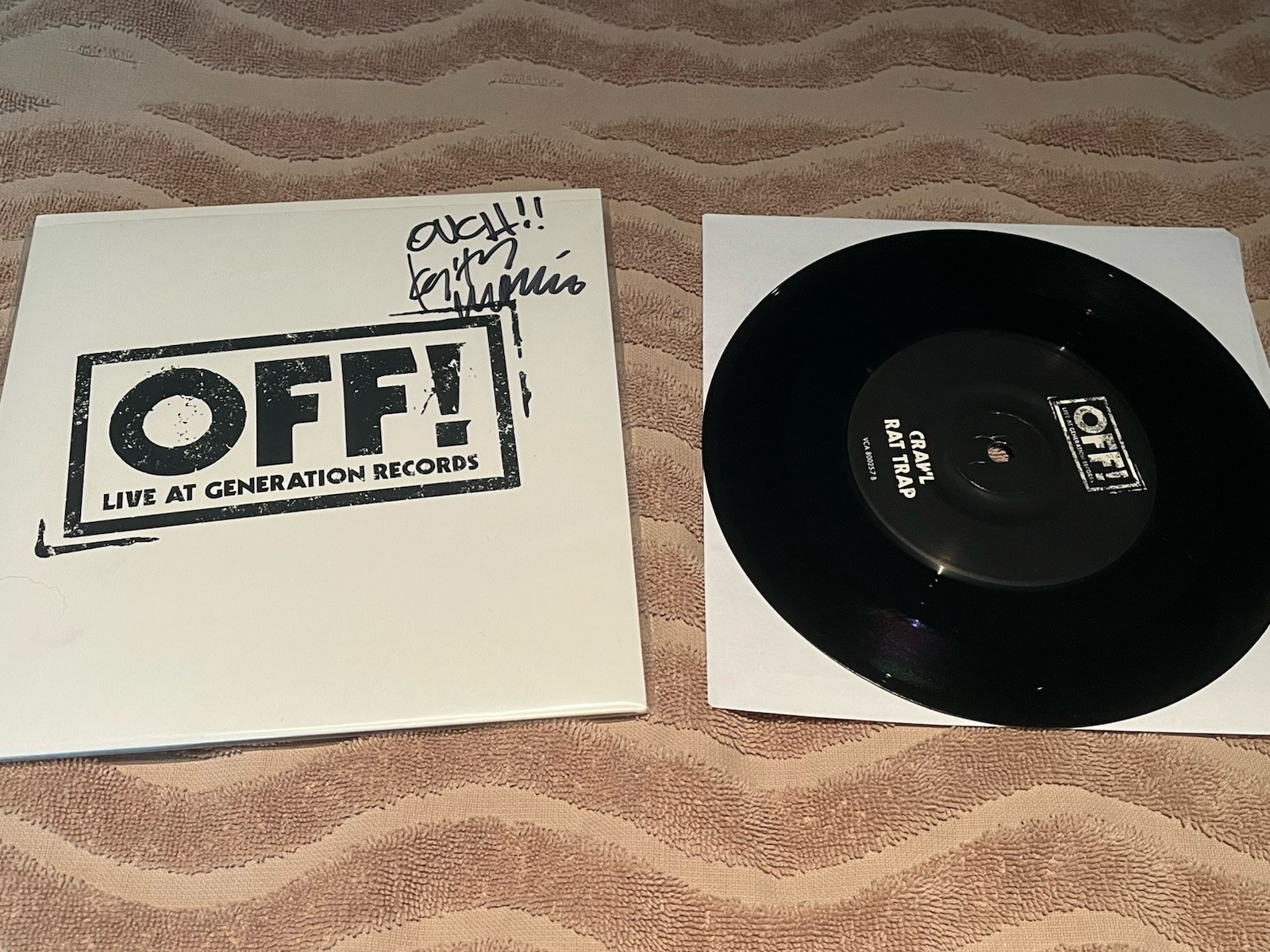 OFF “LIVE AT GENERATION RECORDS” KEITH MORRIS-SIGNED 7” M/M