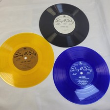 Vintage 1950s Sing O Sing Childrens Records Lot of 3 Graded Press 78 RPM Colored picture