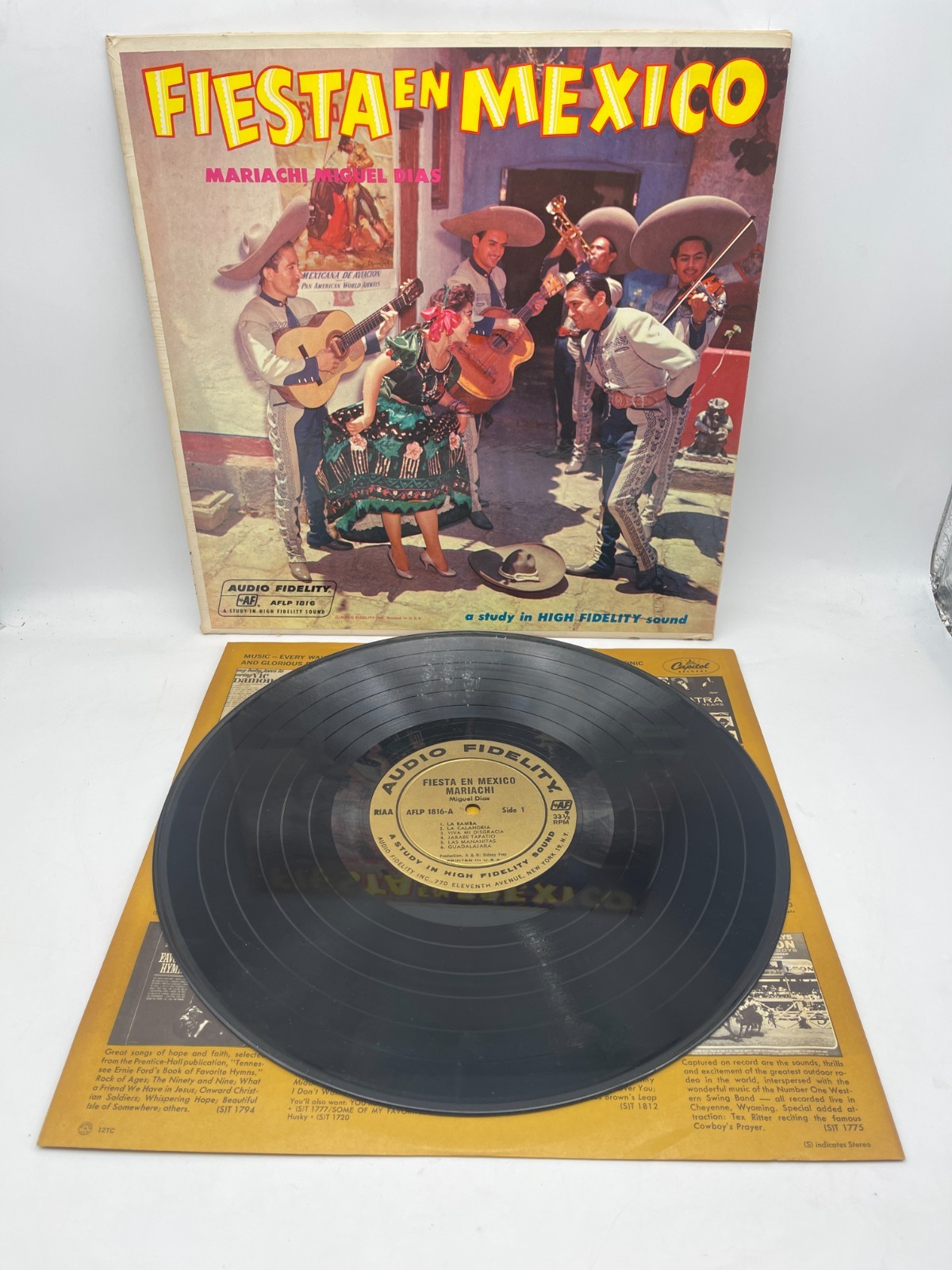 Mariachi Miguel Dias Fiesta En Mexico LP Audio Fidelity 1956 AFLP 1816 VG