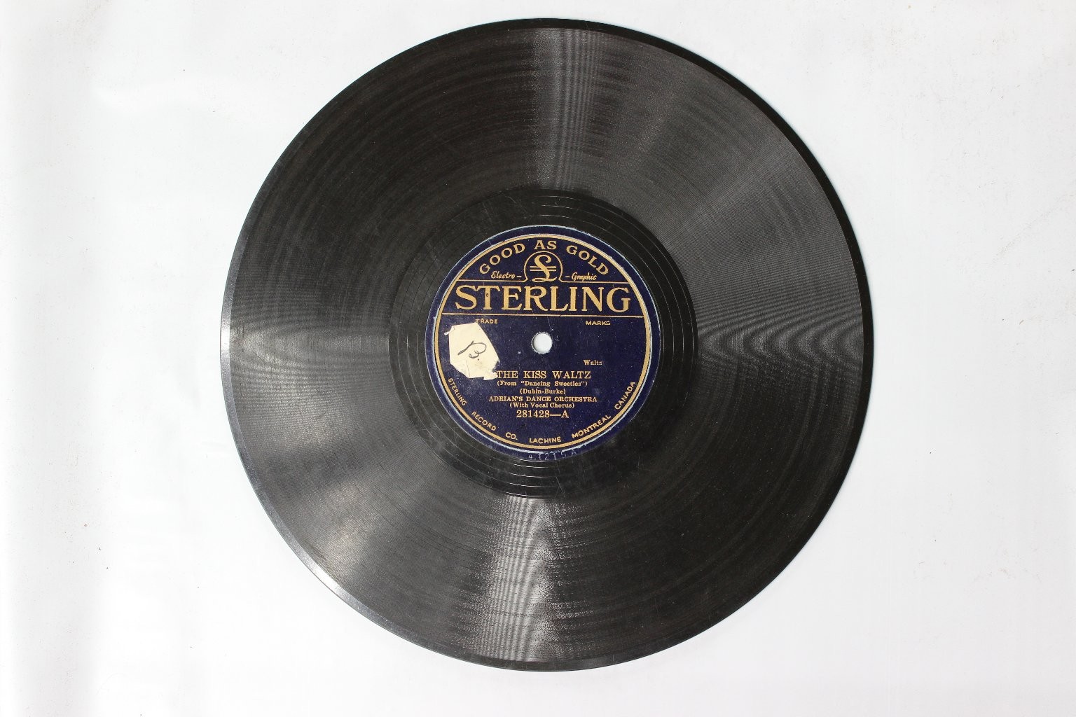 Adrian Schubert / Hollywood Dance Orchestra – The Kiss Waltz 78 RPM 1931