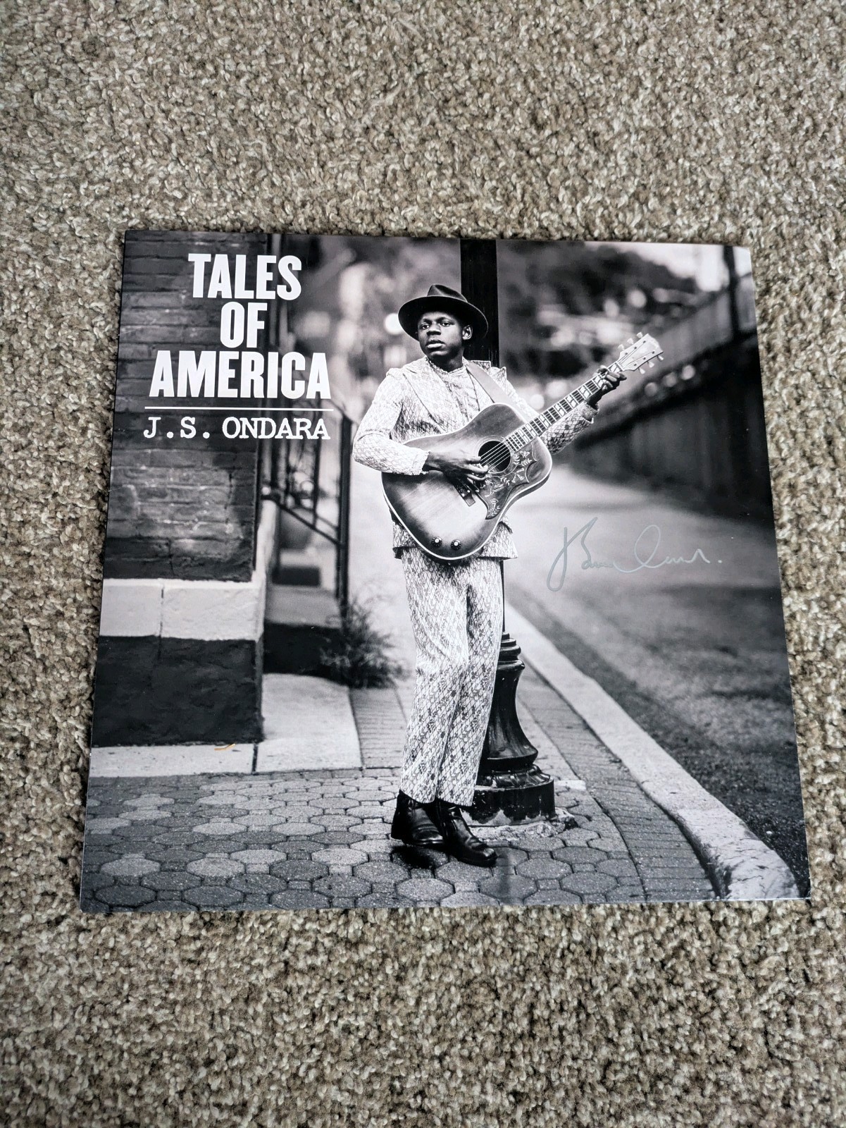 J.S. Ondara Signed Tales of America Vinyl Album Cover Silver Sharpie NO VINYL