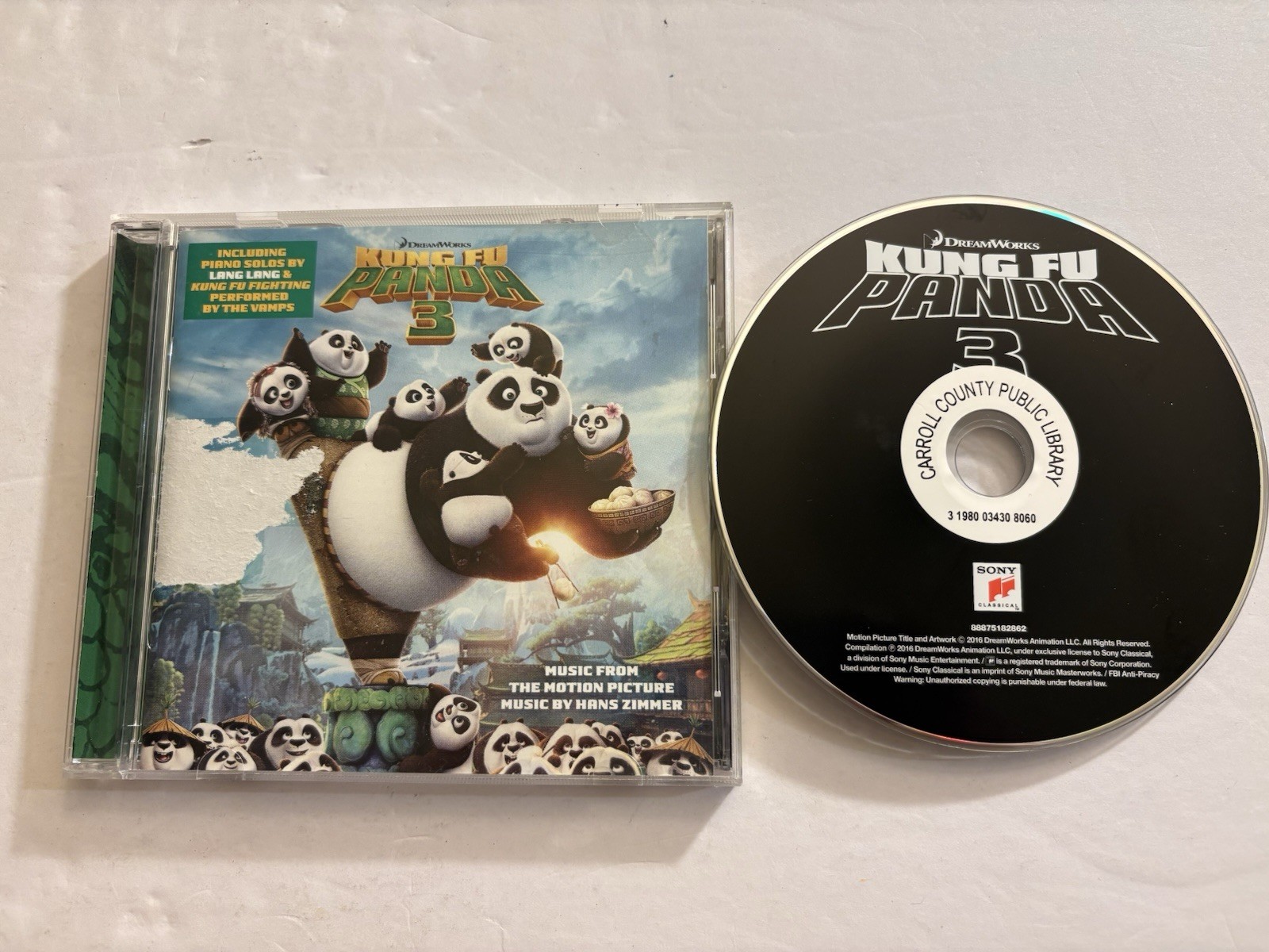 KUNG FU PANDA 3 CD SOUNDTRACK OOP OST 2016 HANS ZIMMER FIGHTING THE VAMPS COVER