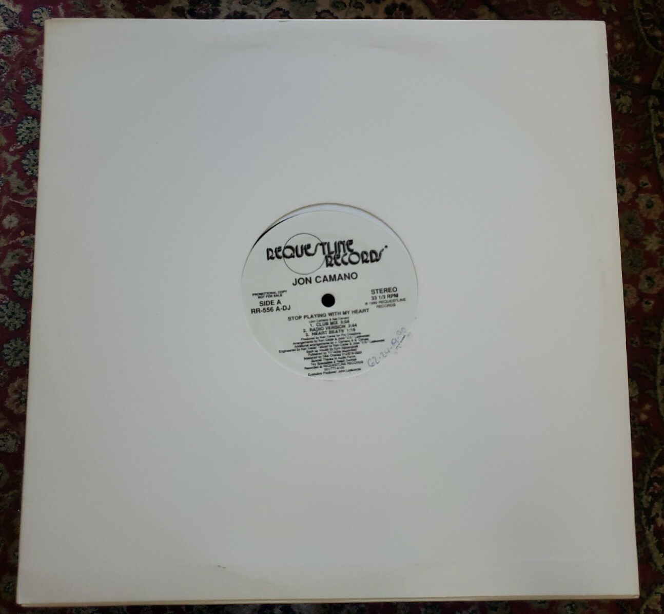 Jon Camano Stop Playing With My Heart Vinyl Record Latin Disco RR-556 NM promo 