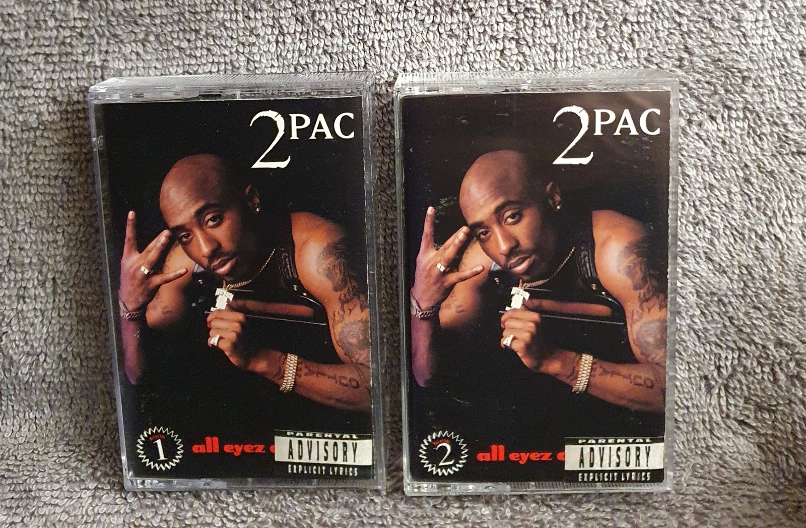 2PAC All Eyez On Me Death Row CASSETTES Book 1 2 Rare Vintage Rap Tupac View 