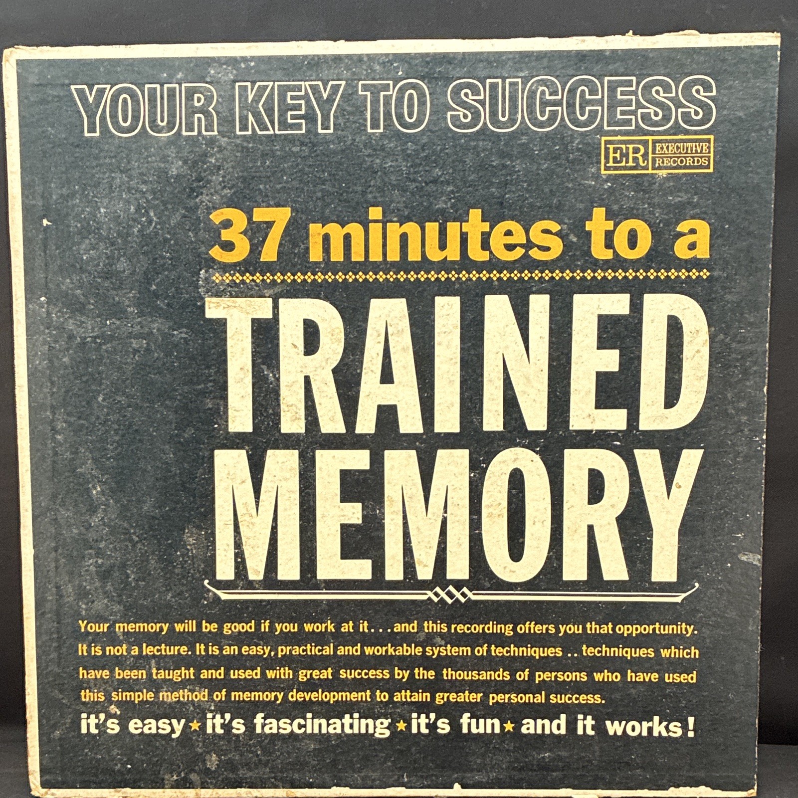 37 Minutes to a Trained Memory LP Alfred J Abrams ELP 1000 Dale Carnegie 1961