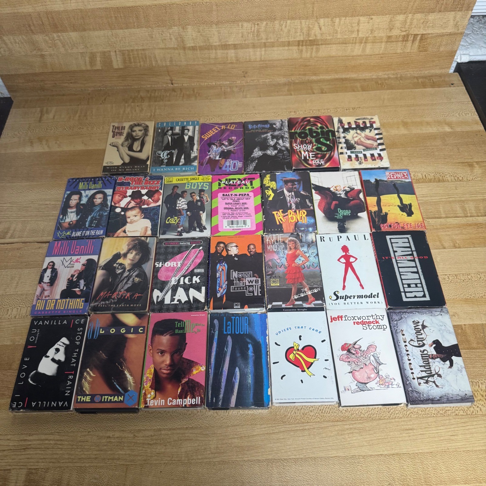 Lot 27 Vintage 90s Cassette Singles Milli Vanilli Salt-N-Pepa MC Hammer R&B Pop