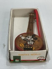 Cute Wood Mickey Mouse Banjo Ornament in Original Package from Sterns picture